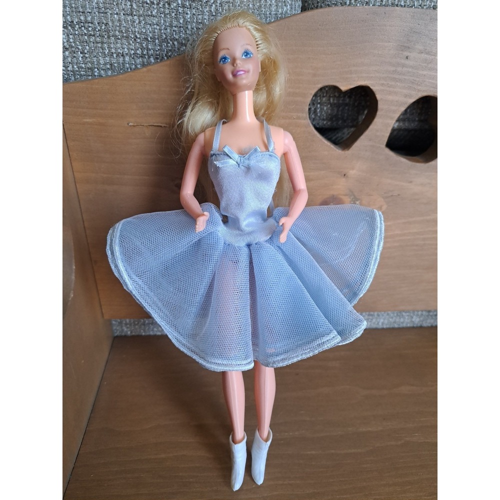 Mattel Inc. Barbie Girl Doll Blue Dress‎ White Boots 1966 Made  Phillipines VTG